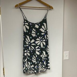 aerie Black and Lavender Floral Spaghetti-Strap Romper